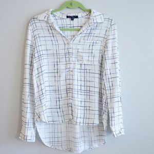 White/Blue Long Sleeve Blouse